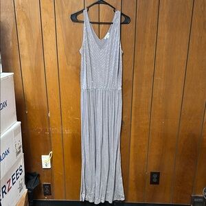LIKE NEW Garnet Hill Sparkle Elegant Gray Sleeveless Dress Maxi